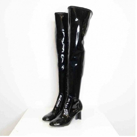 Louis Vuitton patent leather boots-Black 39 - Picture 2 of 7